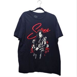 Selena Quintanilla Black T-Shirt Mens Unisex 2XL Red Roses Short Sleeve Official